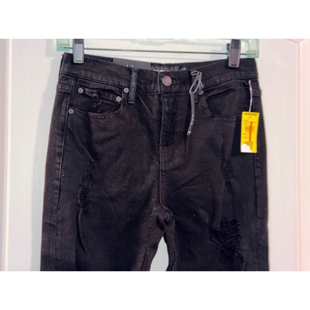 RSQ Women's Black (28X29) Super Skinny Semi-Distressed Jeans Size 14